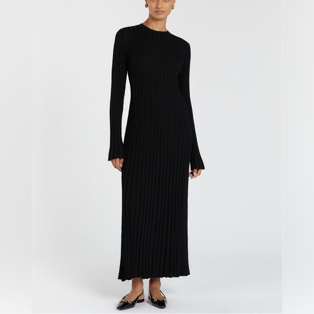 DISSH ADA BLACK LONG SLEEVE MIDI DRESS